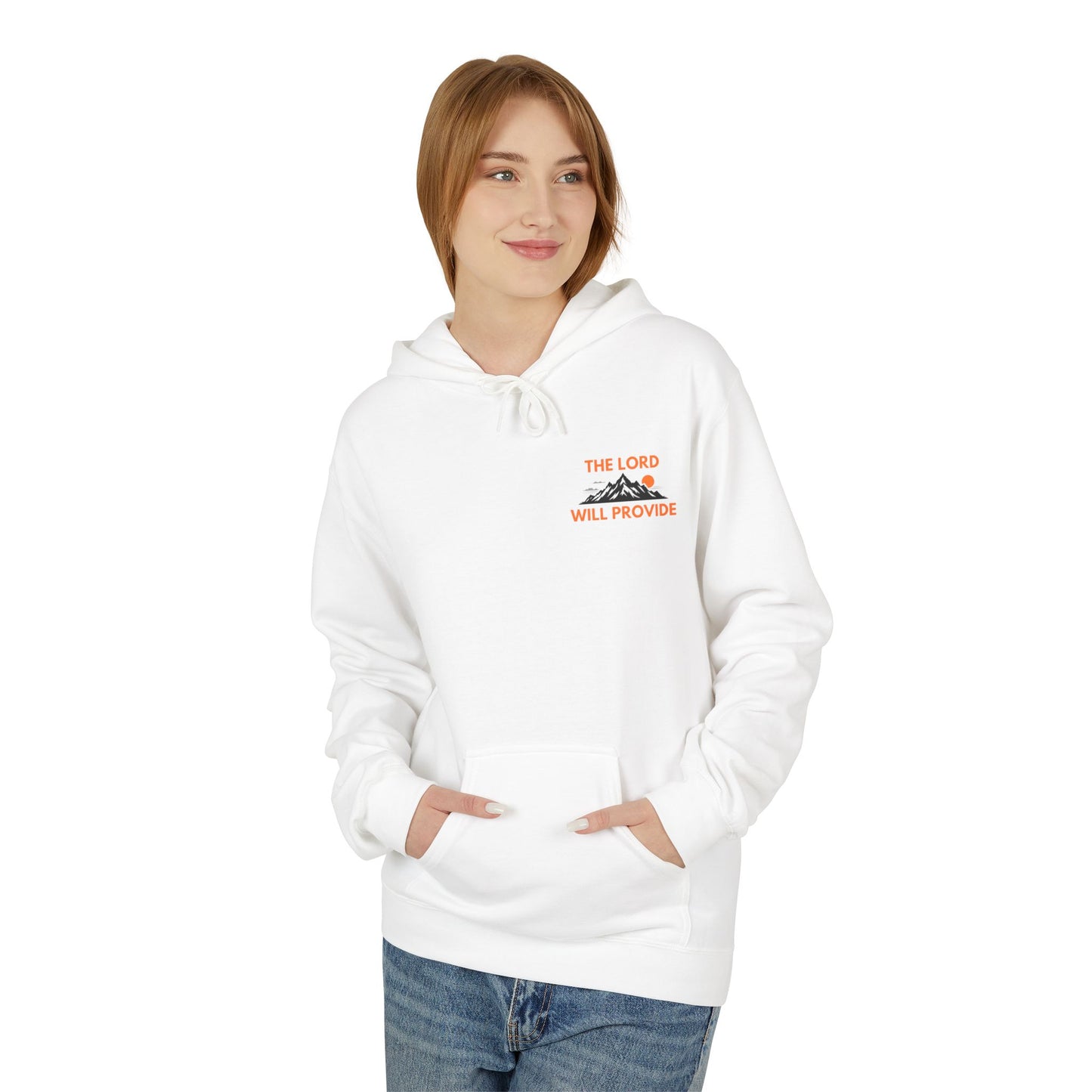 THE LORD WILL PROVIDE, Genesis 22:14, Unisex Midweight Softstyle Fleece Hoodie: Inspirational Christian Apparel