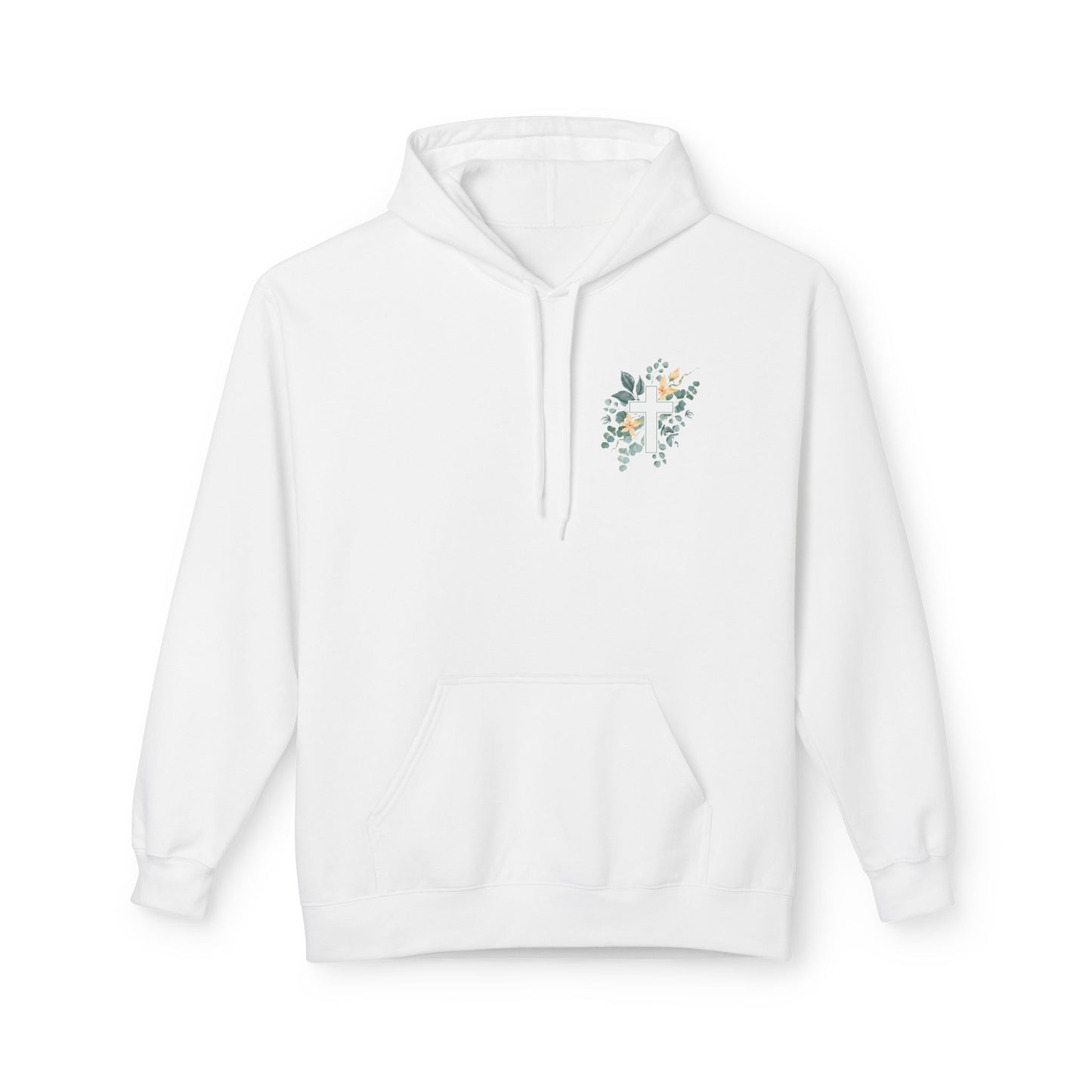 IN THE BEGINNING, Genesis 1:1, Faith-Inspired Floral Hoodie, Unisex Fleece Sweatshirt for Spiritual Comfort