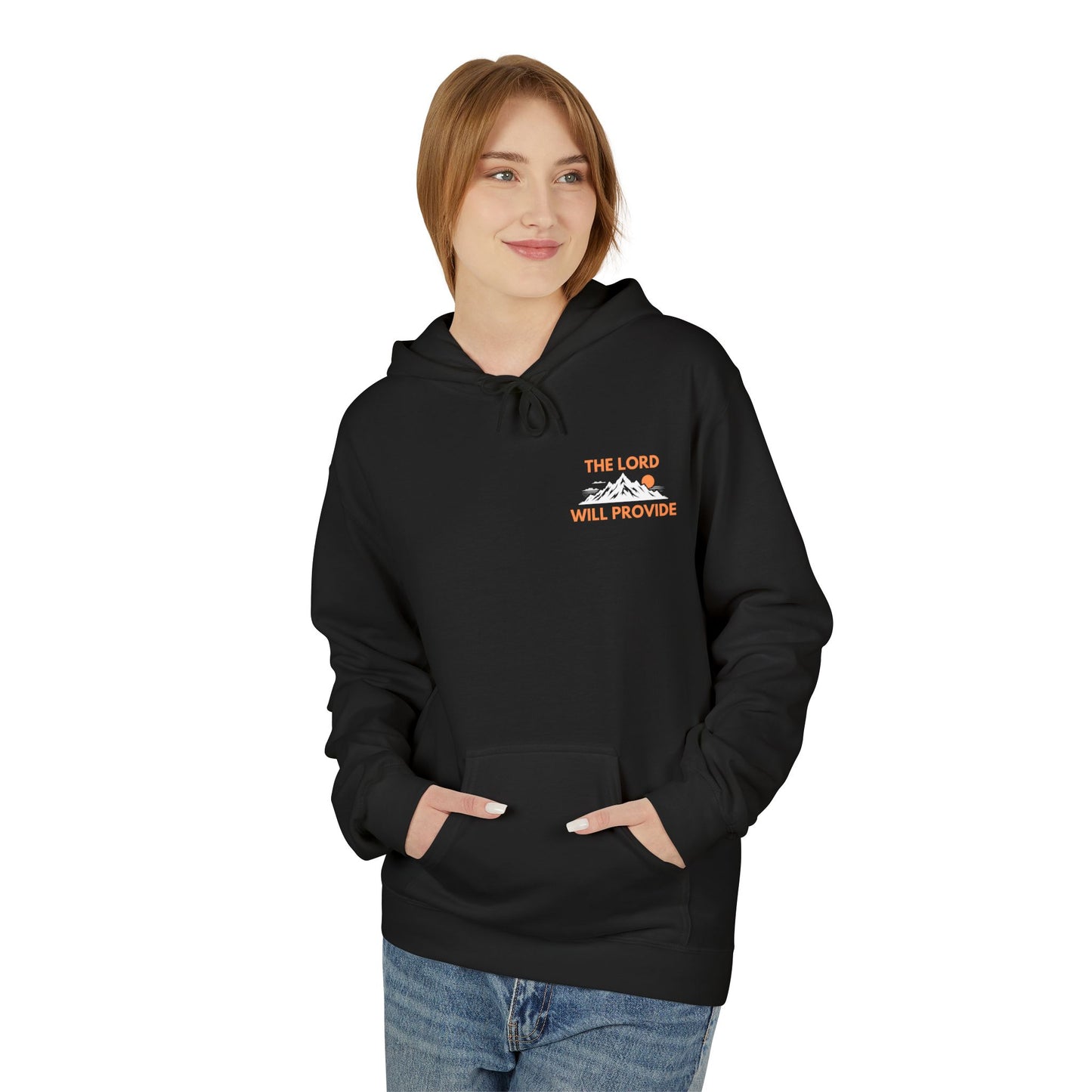 THE LORD WILL PROVIDE, Genesis 22:14, Unisex Midweight Softstyle Fleece Hoodie: Inspirational Christian Apparel
