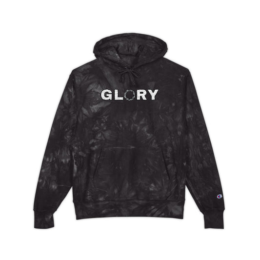Chic Tie-Dye Hoodie with Embroidered 'GLORY'