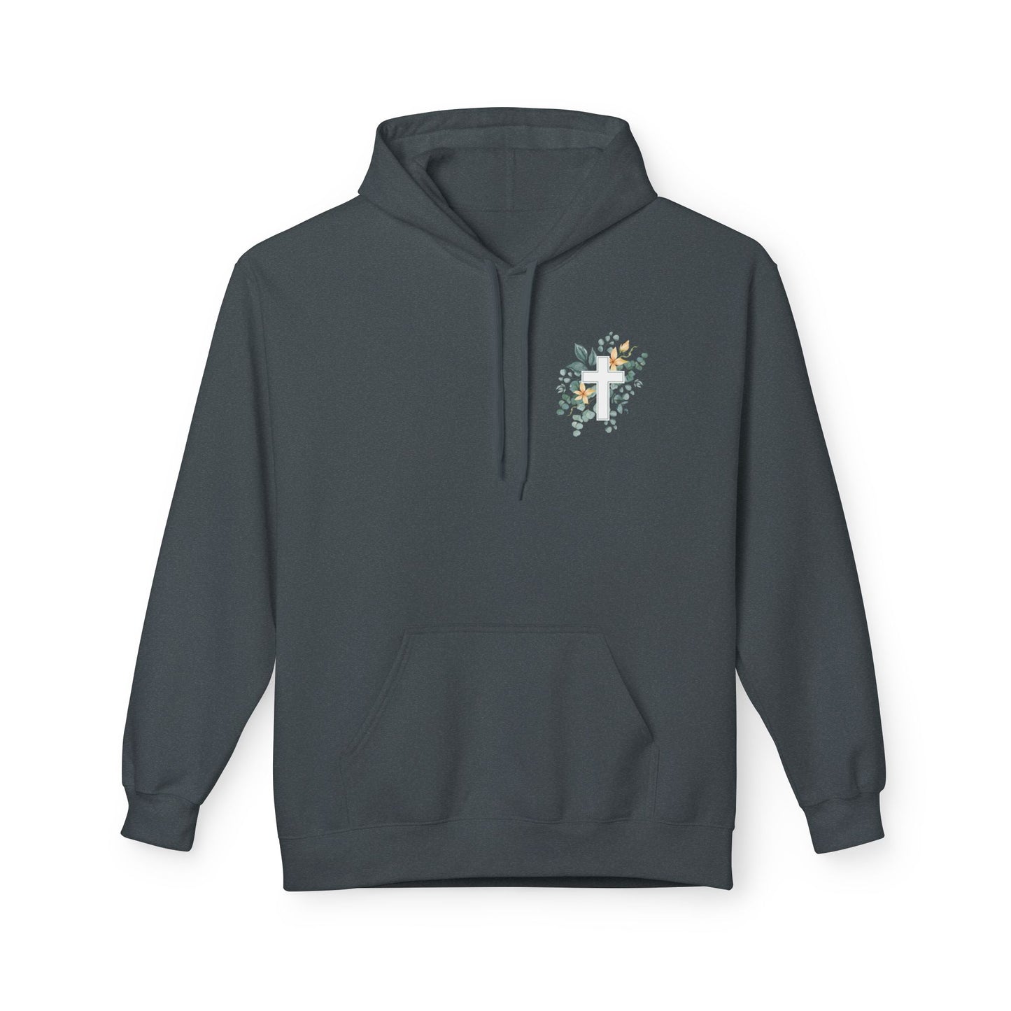 IN THE BEGINNING, Genesis 1:1, Faith-Inspired Floral Hoodie, Unisex Fleece Sweatshirt for Spiritual Comfort