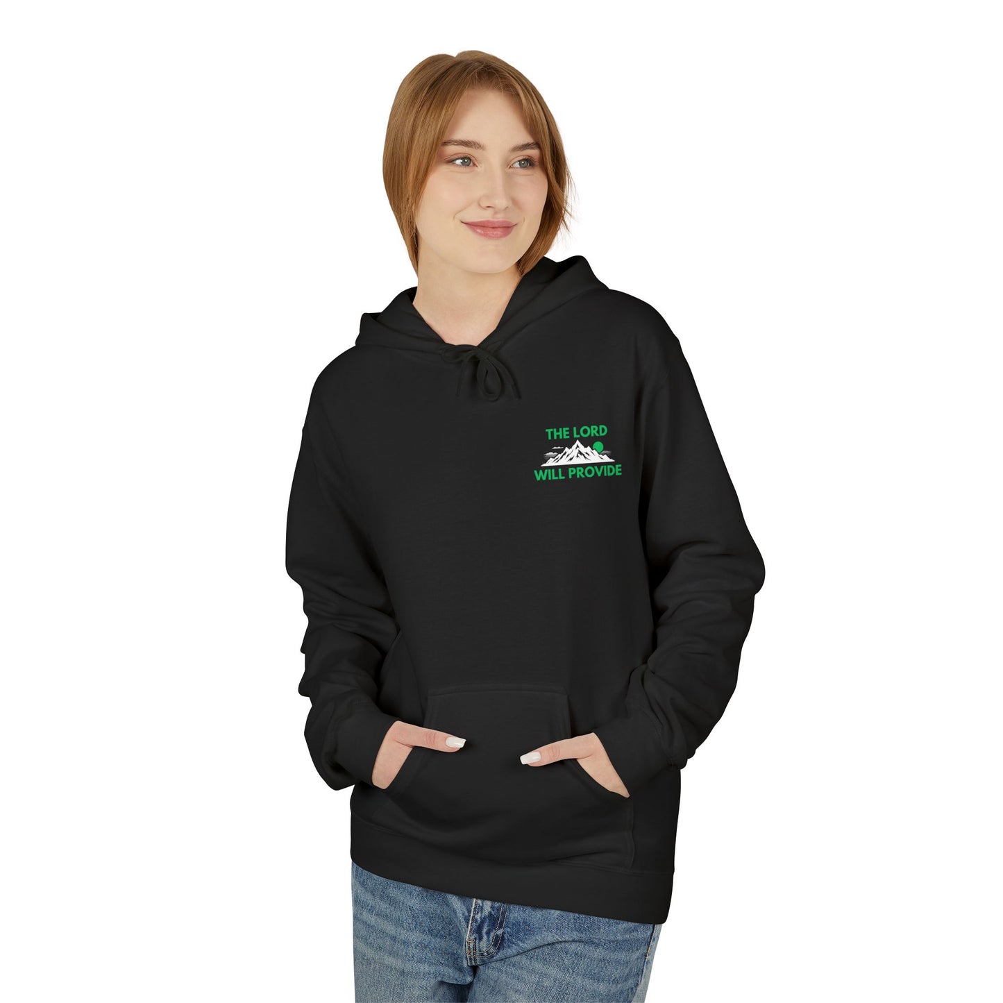 THE LORD WILL PROVIDE, Genesis 22:14, Unisex Midweight Softstyle Fleece Hoodie: Inspirational Christian Apparel (G)