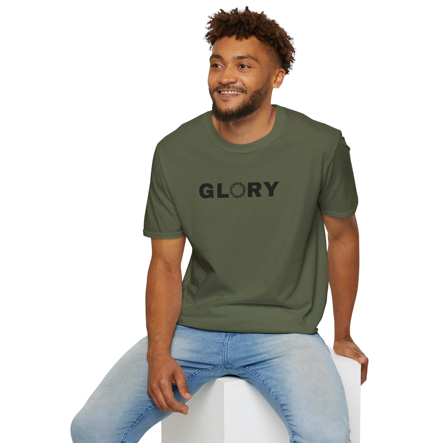 GLORY; Unisex Softstyle T-Shirt | Motivational Tee for Everyday Wear, Casual Fashion, Workout Apparel