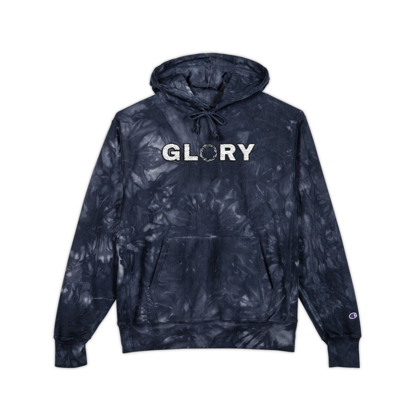 Chic Tie-Dye Hoodie with Embroidered 'GLORY'