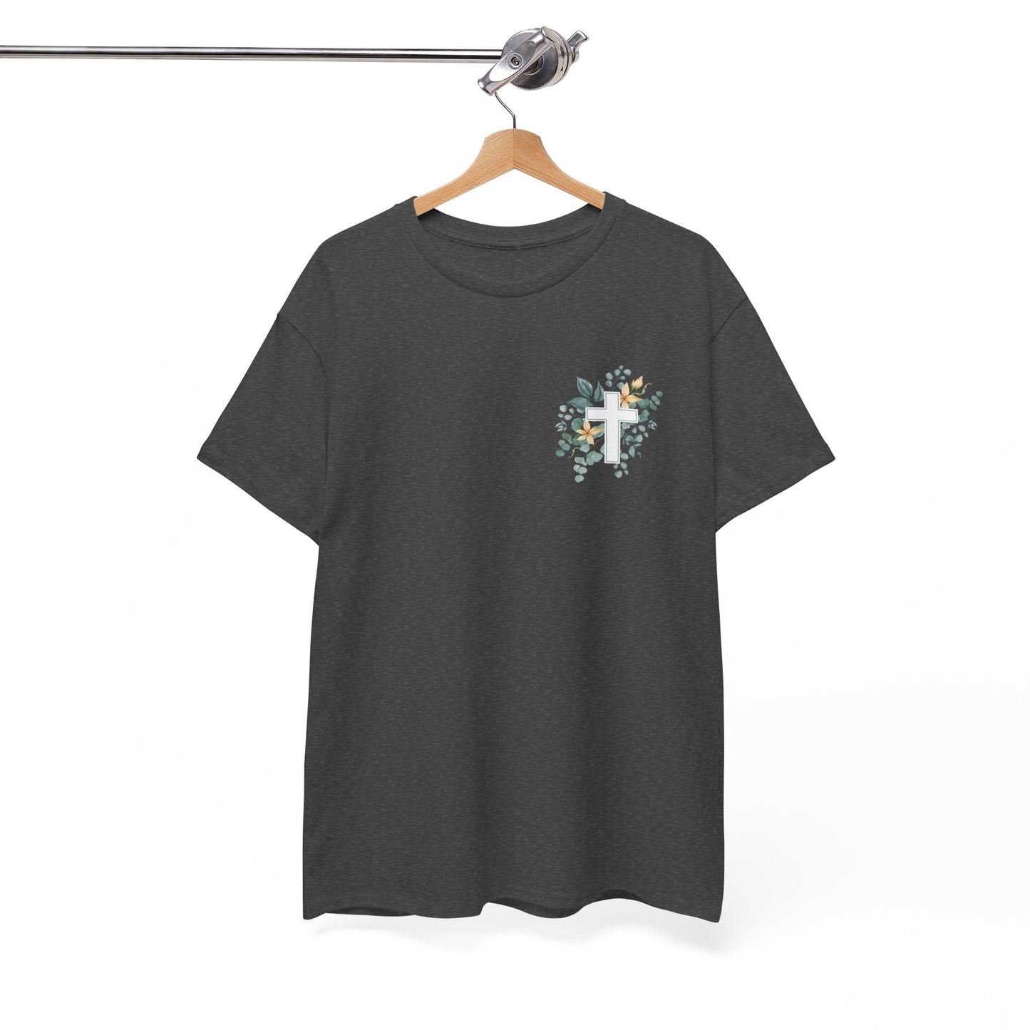 IN THE BEGINNING, Genesis 1:1, Faith-Inspired Floral Tee, Unisex Heavy Cotton T-Shirt