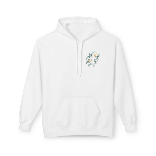IN THE BEGINNING, Genesis 1:1, Faith-Inspired Floral Hoodie, Unisex Fleece Sweatshirt for Spiritual Comfort