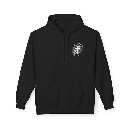 IN THE BEGINNING, Genesis 1:1, Faith-Inspired Floral Hoodie, Unisex Fleece Sweatshirt for Spiritual Comfort
