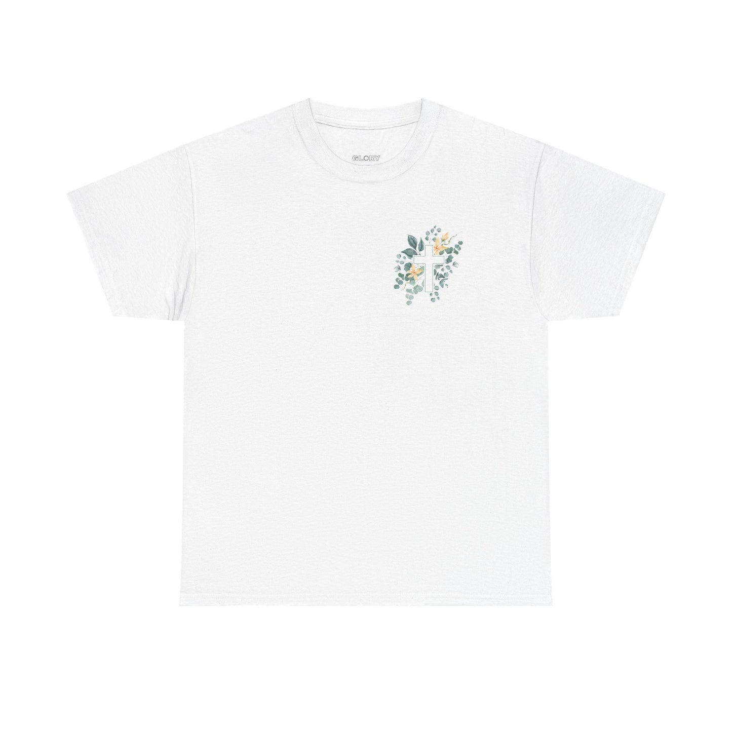 IN THE BEGINNING, Genesis 1:1, Faith-Inspired Floral Tee, Unisex Heavy Cotton T-Shirt