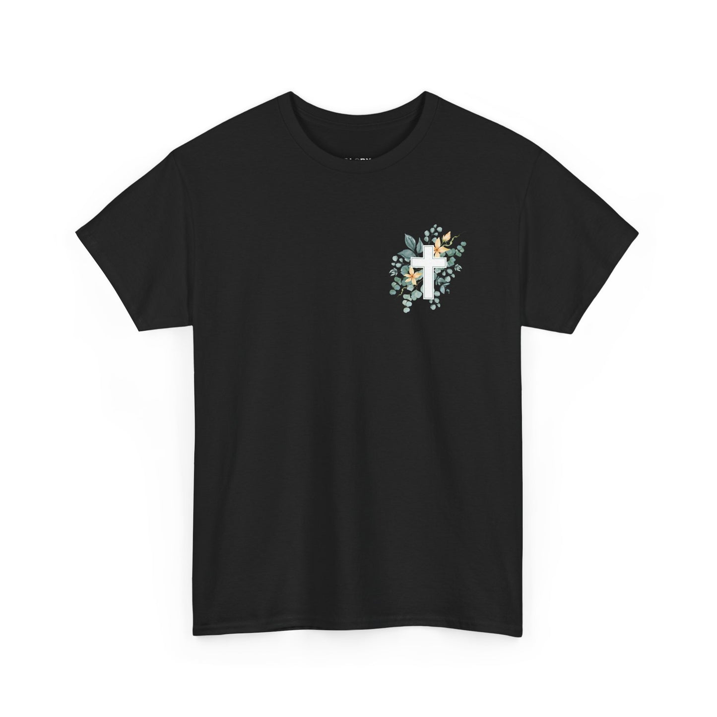 IN THE BEGINNING, Genesis 1:1, Faith-Inspired Floral Tee, Unisex Heavy Cotton T-Shirt