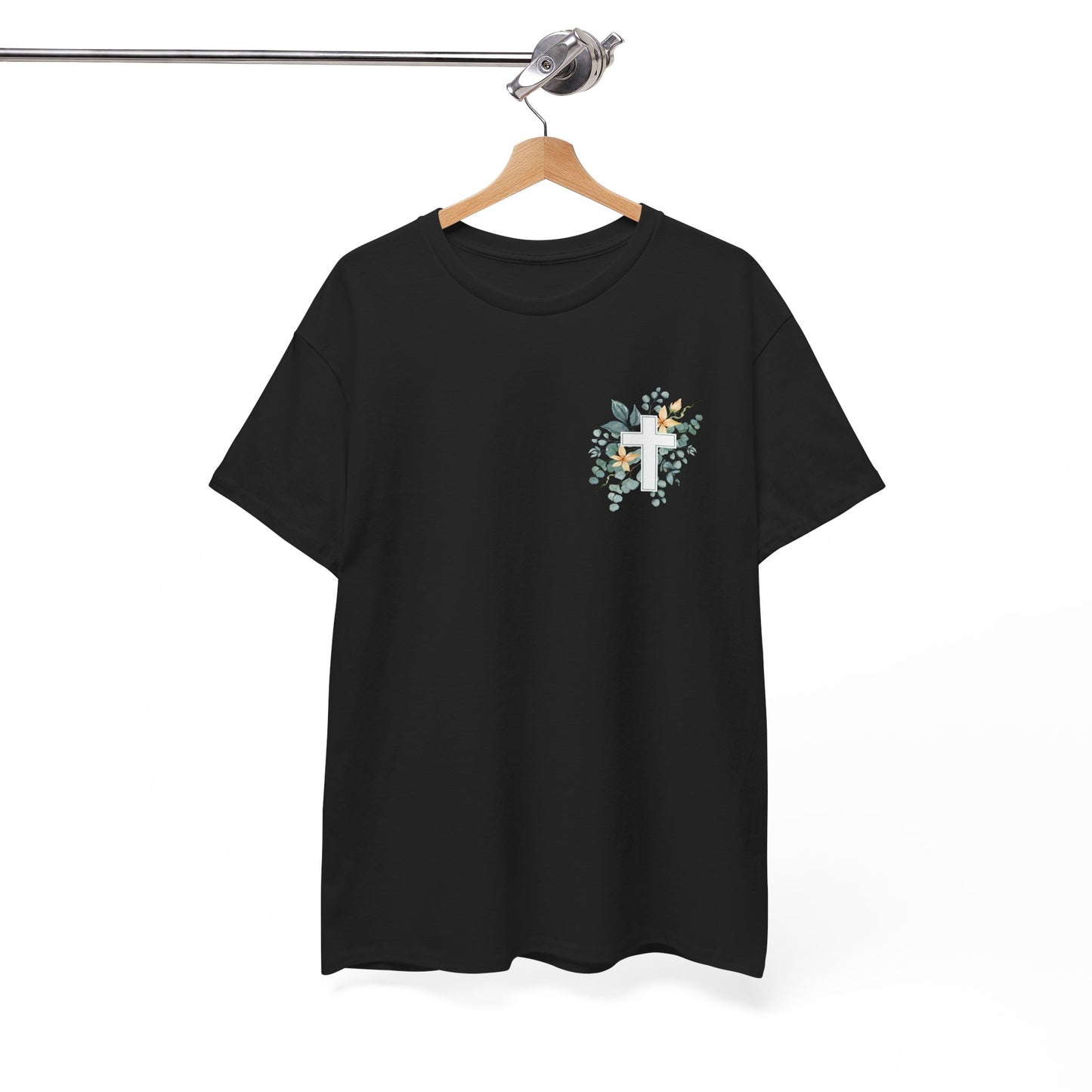 IN THE BEGINNING, Genesis 1:1, Faith-Inspired Floral Tee, Unisex Heavy Cotton T-Shirt