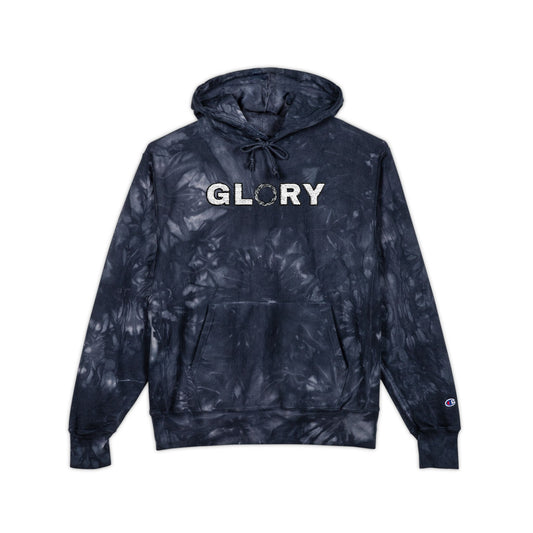 Chic Tie-Dye Hoodie with Embroidered 'GLORY'