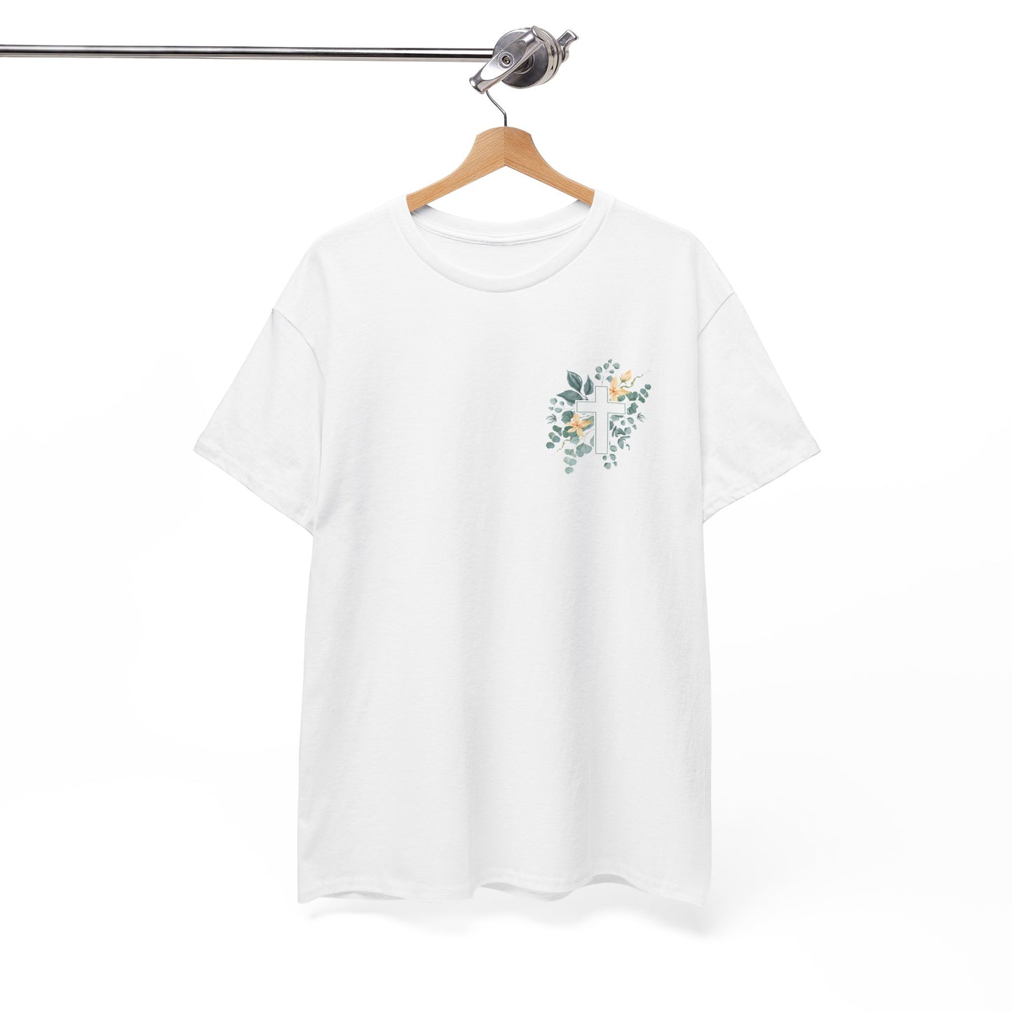 IN THE BEGINNING, Genesis 1:1, Faith-Inspired Floral Tee, Unisex Heavy Cotton T-Shirt